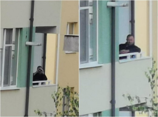 VIDEO. Floreșteni, spionați de un vecin, care-i privește insistent cu binoclul de pe balcon